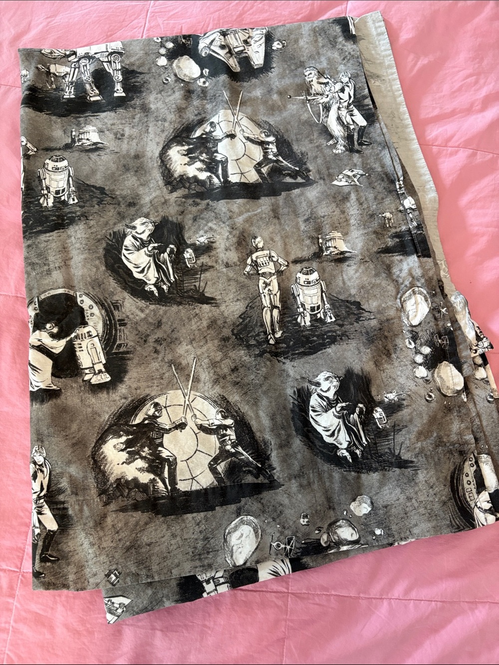 Star Wars pottery barn twin flat sheet Black & Gray